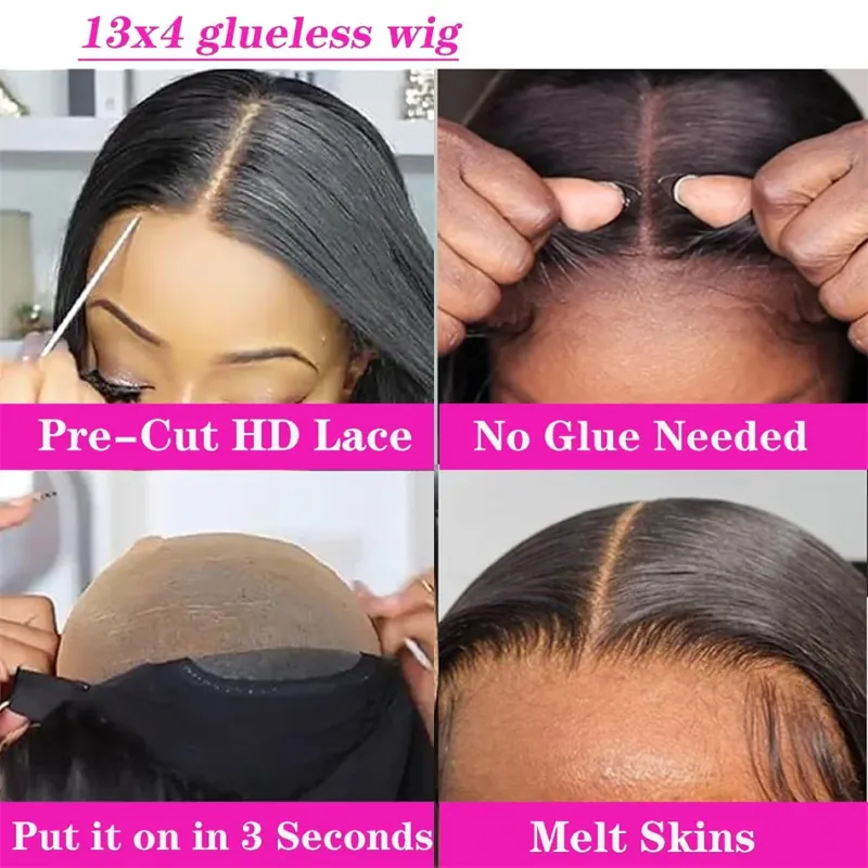 180% Remy-kuvioinen Brasilialainen Kerrostettu Suora Peruukki 16-32 Liimaton Lace Front Aitohiusperuukki Naisille Valmiiksi Nypitty Peruukki_voghion.com
