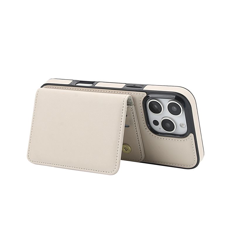Custodia in pelle con chiusura magnetica per iPhone 16 Pro Max 14 15 Plus 13 12 11, porta carte con blocco RFID e tracolla._voghion.com
