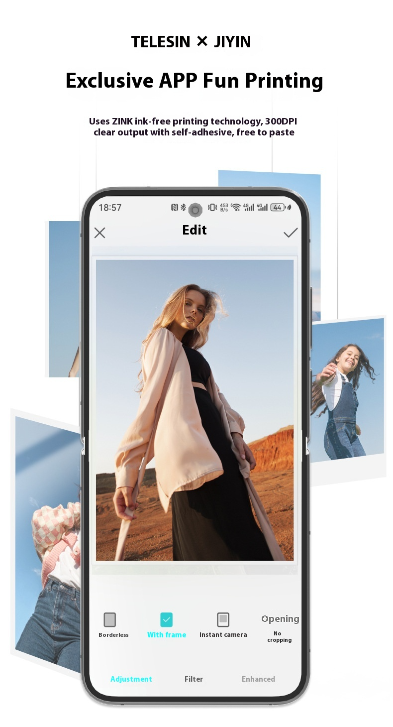Mini impressora fotográfica, impressora fotográfica instantânea portátil sem fio Bluetooth de bolso, impressão sem tinta para smartphone, uso doméstico e viagens, ZINK Zero Ink_voghion.com