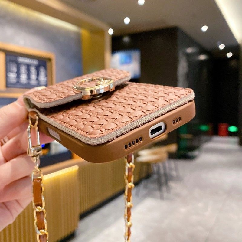 Portemonnee Diamond Case voor Samsung Galaxy A56 A06 A55 A35 A15 A54 S24 FE S25 Ultra A36 A16 Crossbody Strap Lanyard Leren Hoes_voghion.com