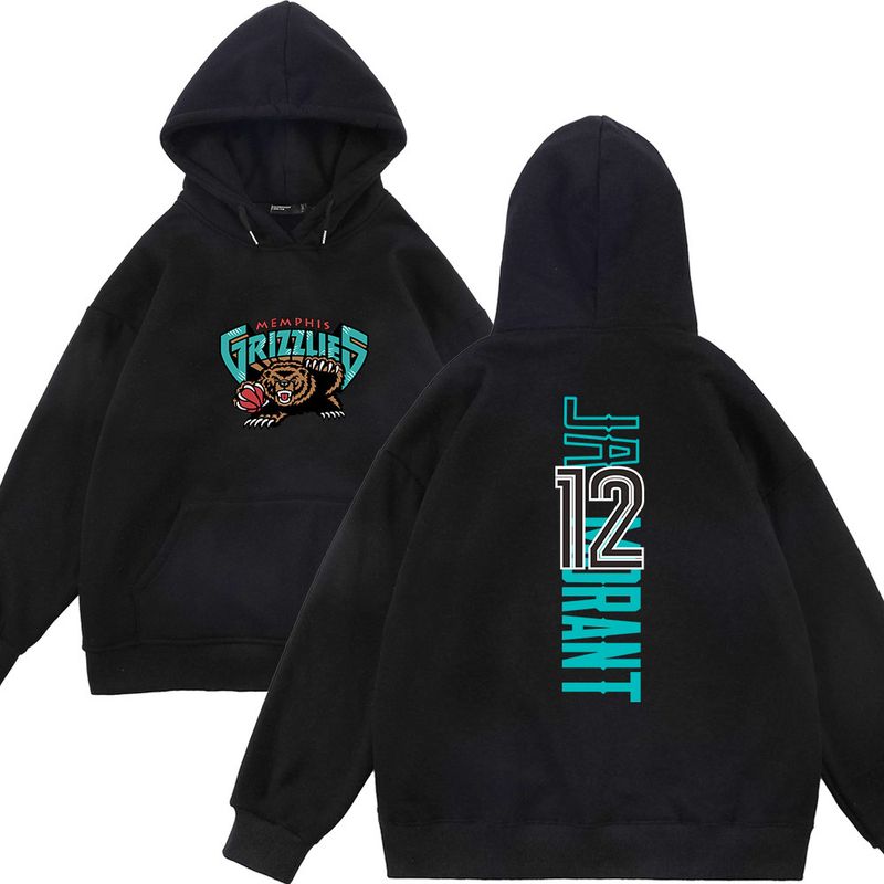 370G Basketball Morant Vertical Grizzly Bear Taglia 12 Felpa con cappuccio blu per uomo Donna Vestibilità ampia Autunno e inverno_voghion.com