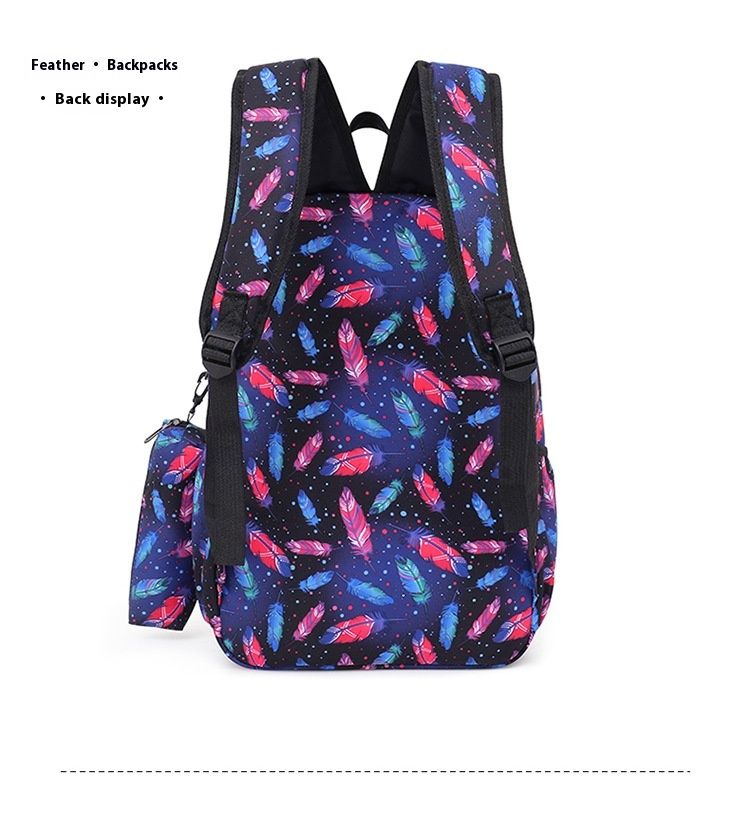 New Versatile Three Piece Set Backpack For Male And Female Students Travel And Leisure Backpack Large Capacity Printed Backpack_voghion.com