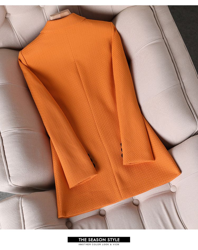 Costum casual verde pentru femei, costum de toamnă și iarnă, ținută formală profesională, stil zeiță, costum mic, palton cu patru nasturi_voghion.com