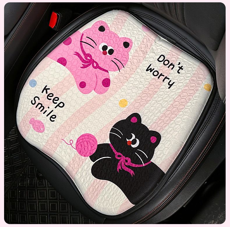 Schattige cartoon auto zomer verkoelende gel ijs zijde ademende pad all-season universeel antislip zitkussen_voghion.com