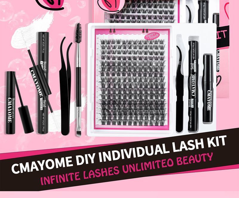 European and American cross border single cluster D curved hair false eyelashes exquisite gift box set DIY segmented natural thick eyelashes_voghion.com
