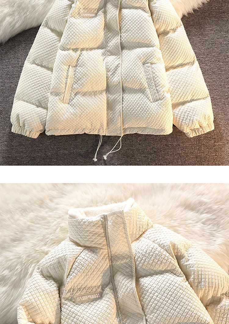 Herren-Vintage-Baumwolljacke aus Waffelstrick – Locker sitzender Retro-Wintermantel mit Stehkragen (Unisex-Stil, Reißverschluss, leicht für die Freizeit)_voghion.com