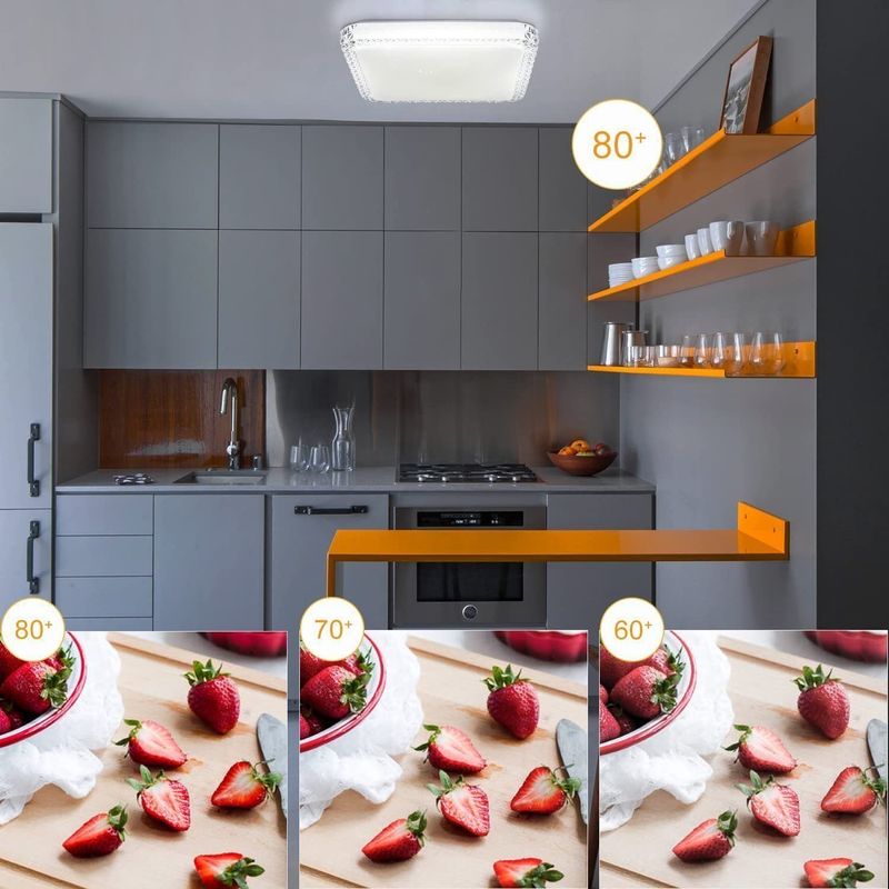 Glitzerlife Deckenlampe LED Deckenleuchte Wohnzimmer - 32W Schlafzimmerlampe Dimmbar Mit Fernbedienung 30CM Kristall Moderne Flurlampe Quadratisch Für Küche Flur_voghion.com