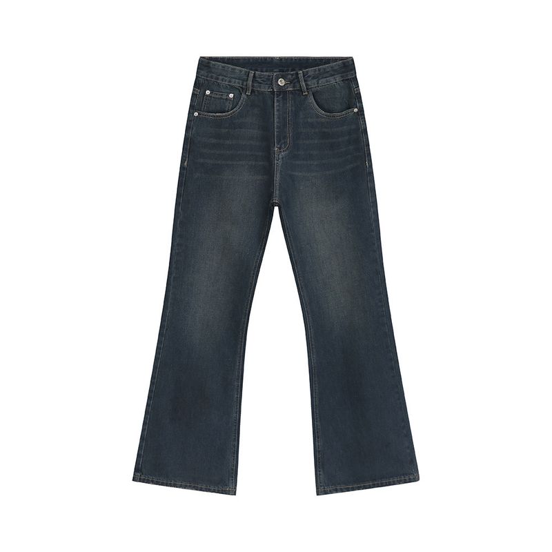 EF JEANS | 2024 New Versatile American Wax Surface Coated Blue Mop Jeans Tide_voghion.com