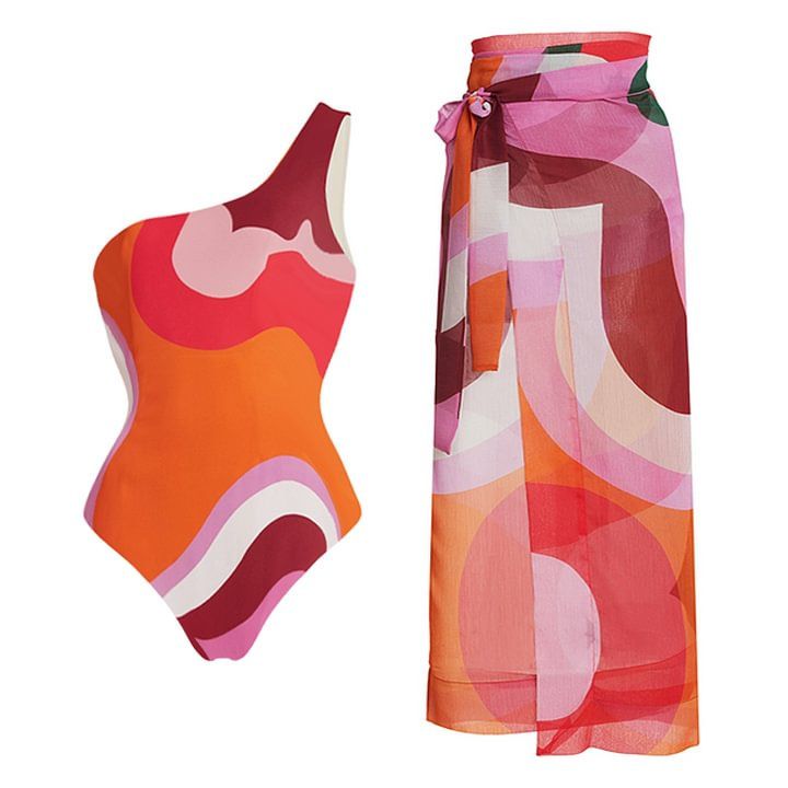 Maillot de bain une pièce imprimé géométrique pour femmes, nouvelle collection, transfrontalier_voghion.com