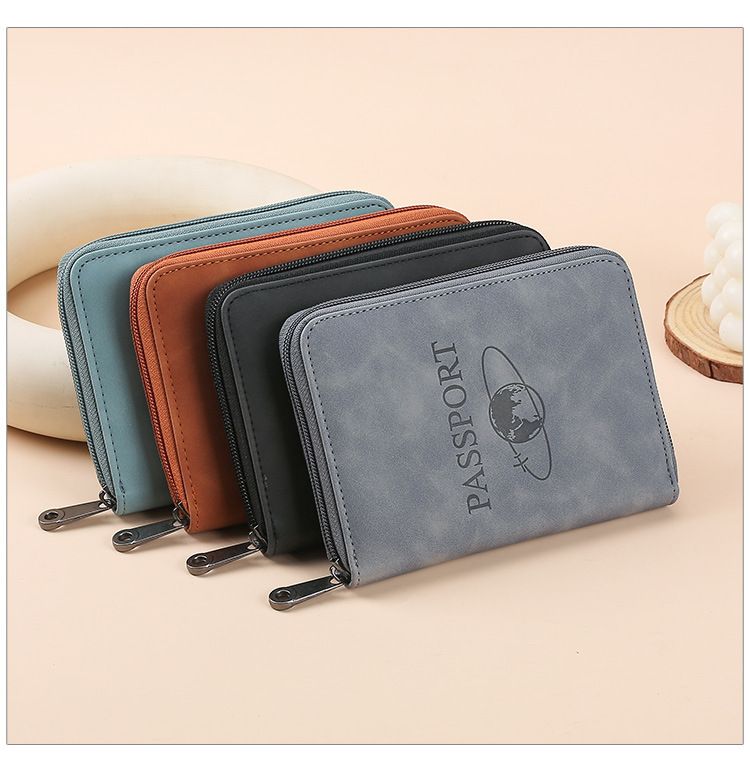 2025 New Matte RFID Anti-theft Travel Ticket Storage Wallet New Passport Bag_voghion.com