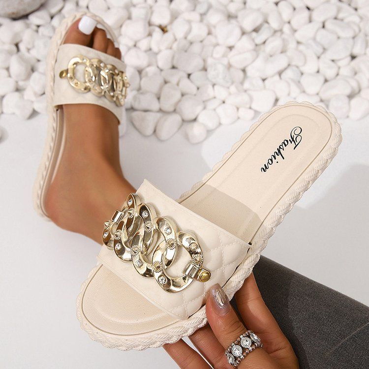 New Sandals Chain Casual Beach Sandals Flip-flops_voghion.com