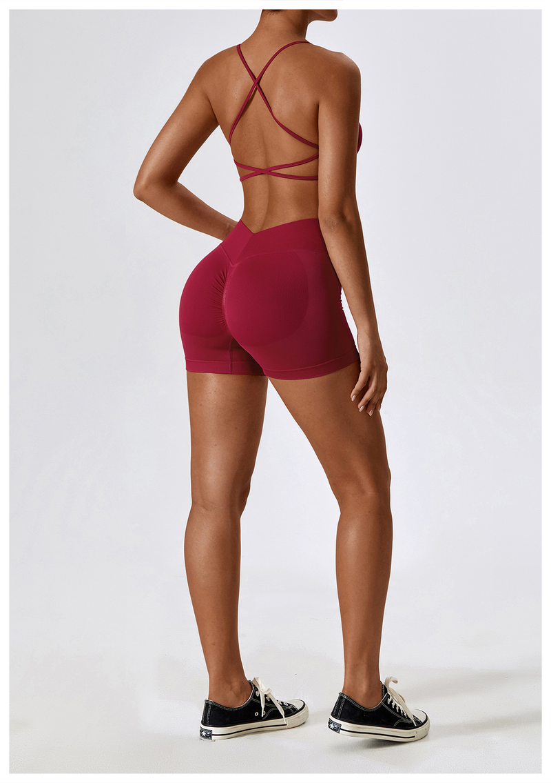Îmbrăcăminte pentru femei, fără sudură, frumos costum de yoga pe spate, pentru alergare, cu uscare rapidă, strâns, costum de fitness sport pentru femei _voghion.com