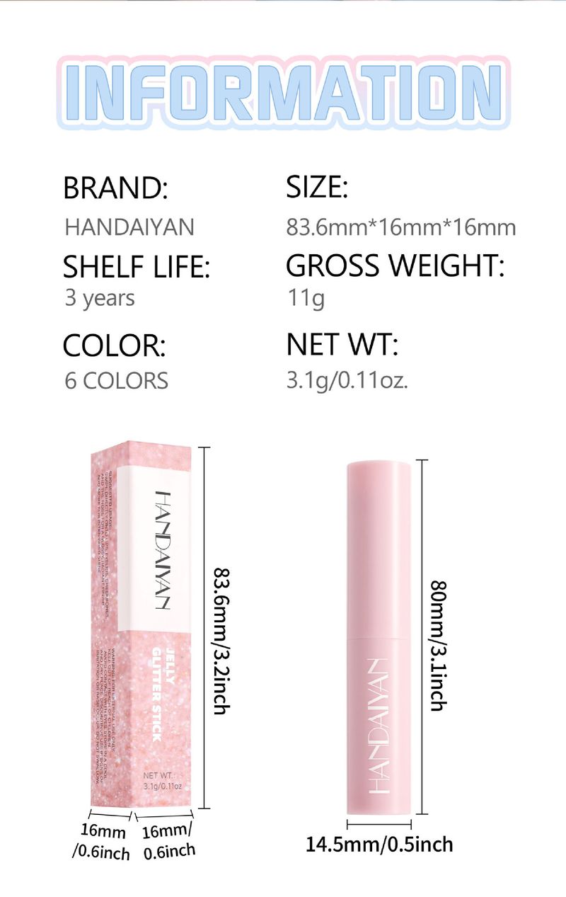 HANDAIYAN 6 - Color Jelly Eyeshadow Stick With Fine Shimmer - Fine Pearl Jelly Highlight Eyeshadow Stick_voghion.com