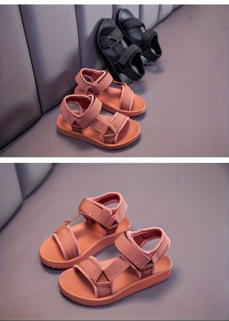 Trendy coole effen kleur open teen jongens, ademende slijtvaste sandalen voor vakantie strand_voghion.com