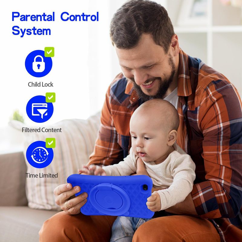 8 Zoll Pritom L8K Kinder-Tablet mit schützender Silikonhülle, Android OS, 2 GB RAM 64 GB Speicher, WLAN, Doppelkamera, GPS, IPS-Bildschirm_voghion.com
