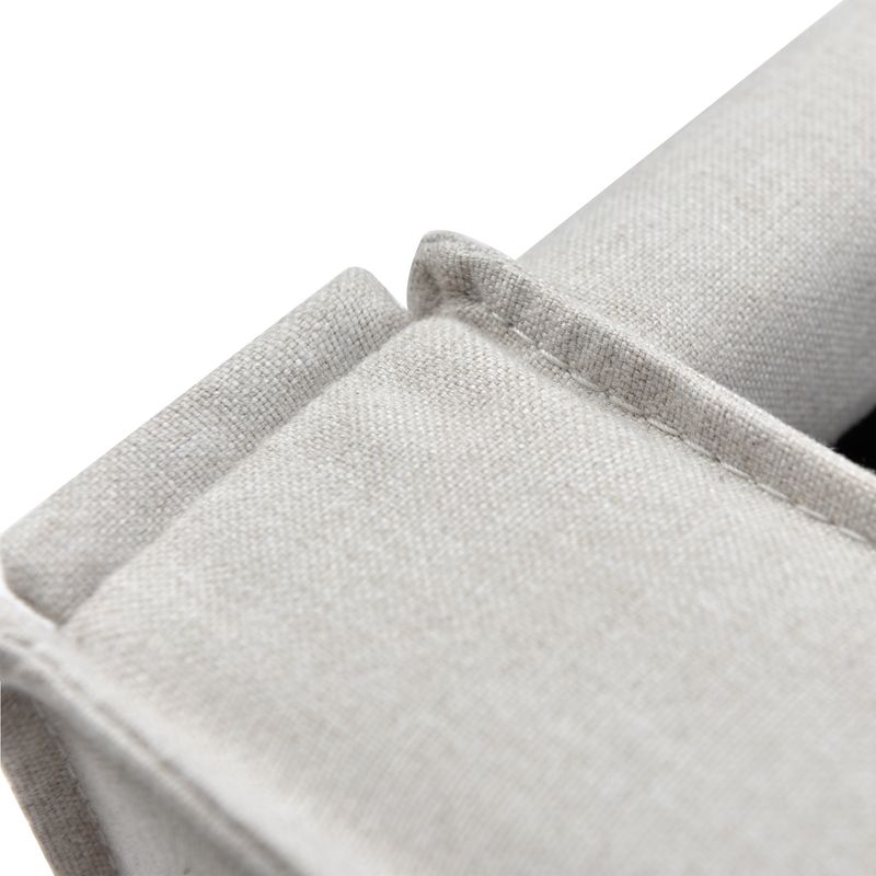 Cadre de lit double coffre hydraulique 140 x 200 cm avec sommier à lattes métalliques, lit moderne rembourré en tissu coton gris clair_voghion.com