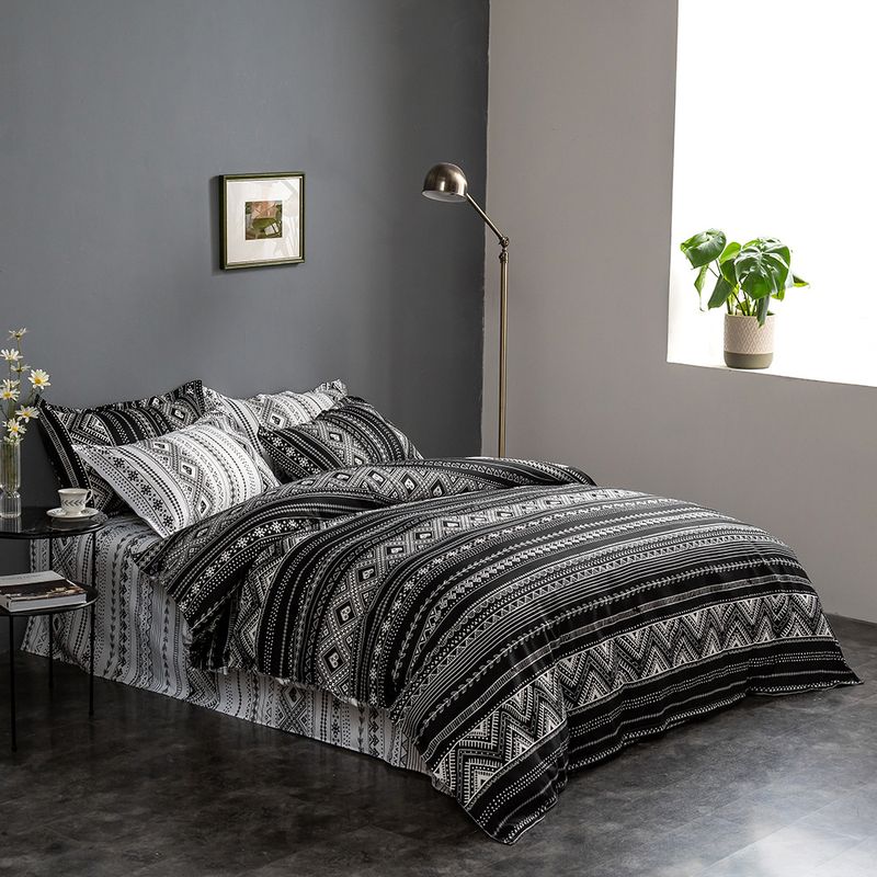 Bohemian Style Soft Material Three Piece Bedding Set Quilt Cover Duvet Cover Pillowcase_voghion.com