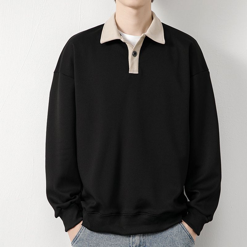 2025d American Style Polo Shir Sweashir Uomo Ins Autunno Inverno Largo Taglie Forti Abbigliamento Senza Cappuccio 2024 Nuovo Marchio alla Moda_voghion.com
