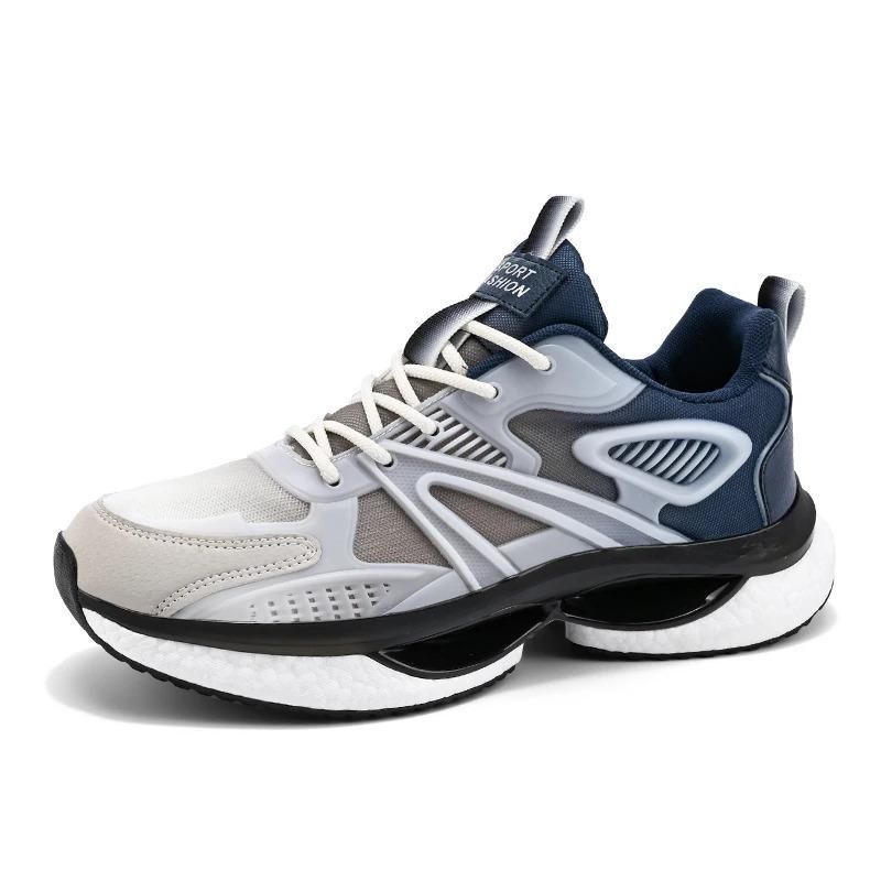 Scarpe da corsa sportive traspiranti con suola morbida, da uomo, con suola in mesh bianco, personalizzabili, con MOQ basso, luminose e casual._voghion.com