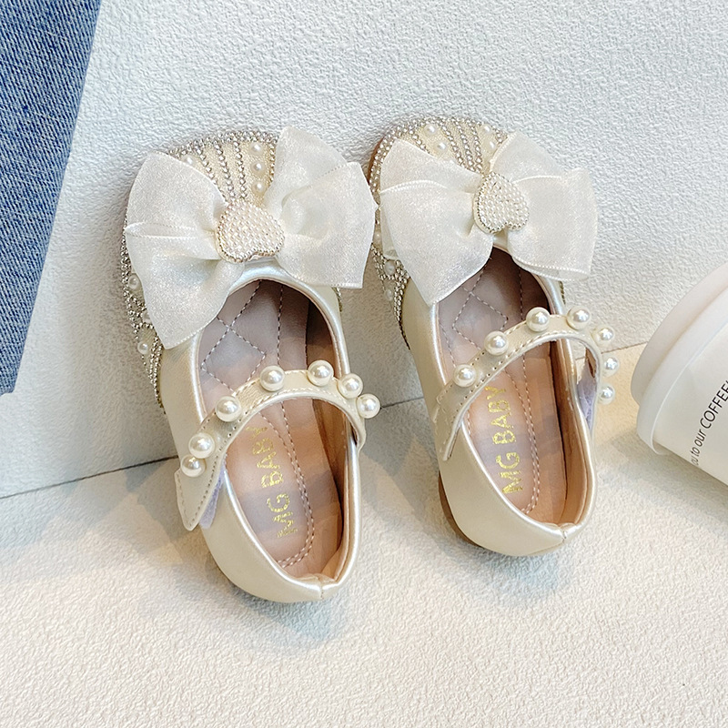 Mother&Kids Dolci strass lavorati a maglia Scarpe da principessa per bambine con grandi fiocchi piccola pelletteria per bambini_voghion.com