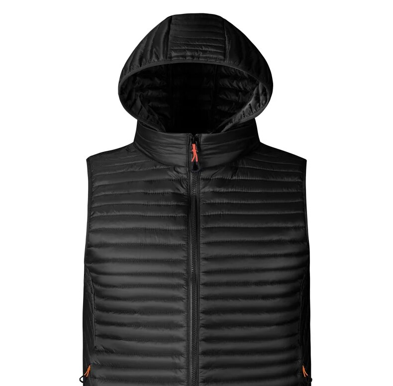Autumn Winter Hooded Vest Men Casual Solid Color Zipper Pockets Windproof Sleeveless Jacket Men Korean Fashion Waistcoat Men_voghion.com