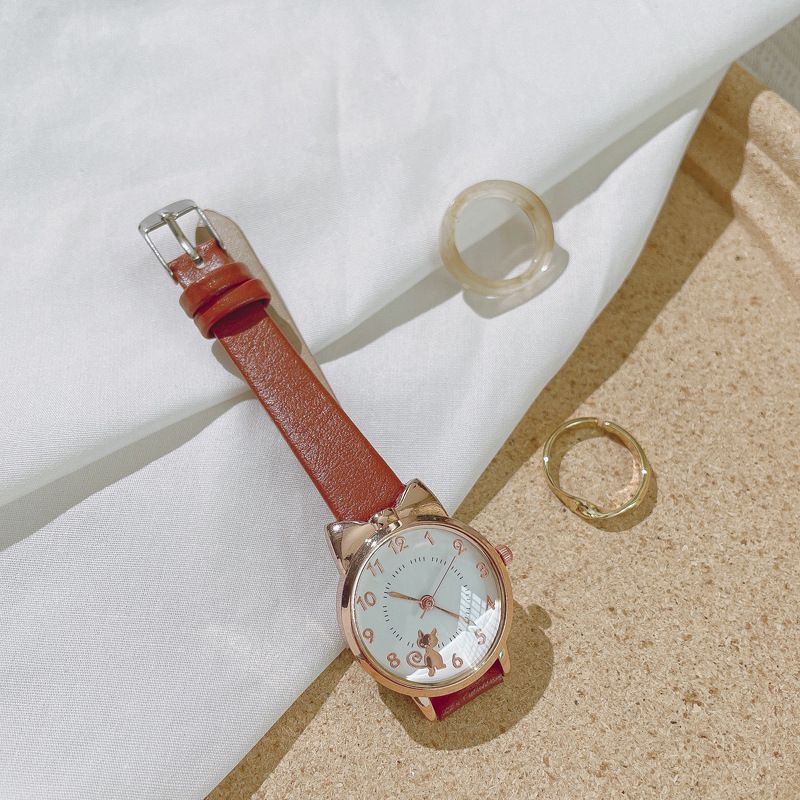 Orologio per bambini con orecchie di gatto, stile cartone animato, in oro, alla moda, per ragazze, elettronico, per studenti, regalo quotidiano per compleanno, anniversario, San Valentino_voghion.com