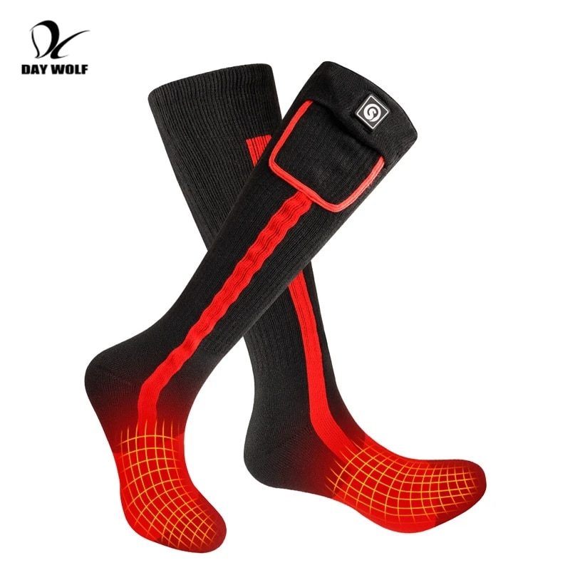 DAY WOLF Electric Heating Ski Winter Heated Rechargeable Thermal Socks Man Woman Outdoor For Motorcycle Fishing_voghion.com