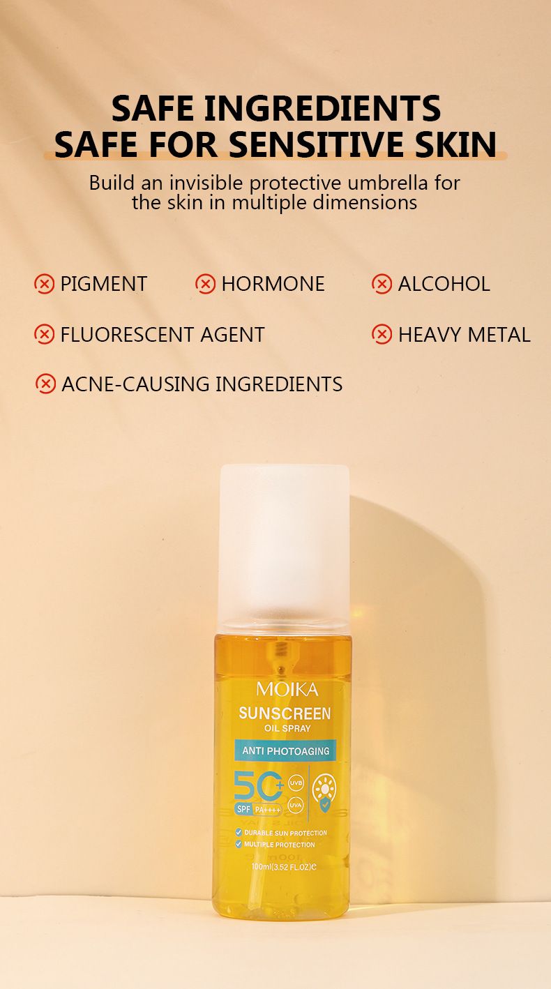 Facial Sunscreen Ceramide Full Face Sunscreen Spray UV Protection SPF50+ Student Military Training Sunscreen Spray_voghion.com