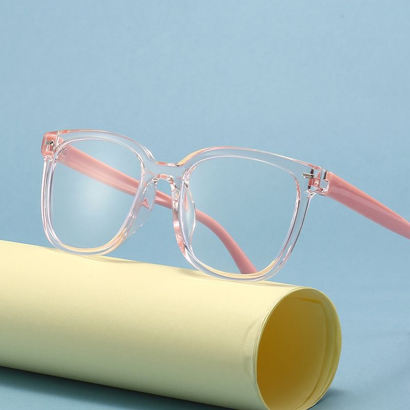2023 New Anti Blue Children's Student No Degree Large Soft Frame Flat Light Glasses Batch Cross Mirror 0031_voghion.com