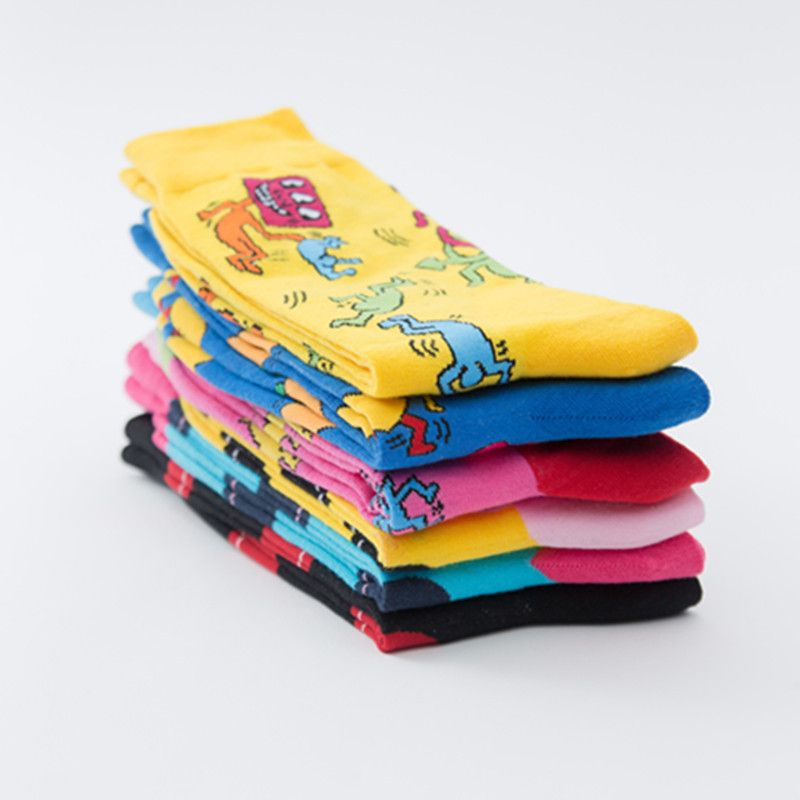 Calzini da uomo Calzini hipster colorati calzini da uomo calzini casual medio-alti per quattro stagioni_voghion.com