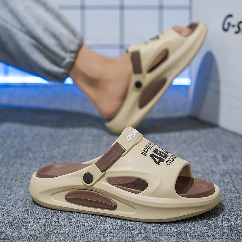 Pantofole da uomo con una sola parola, per adolescenti estivi, guida casual, sensazione di calpestare la cacca. Antiscivolo e antiodore._voghion.com