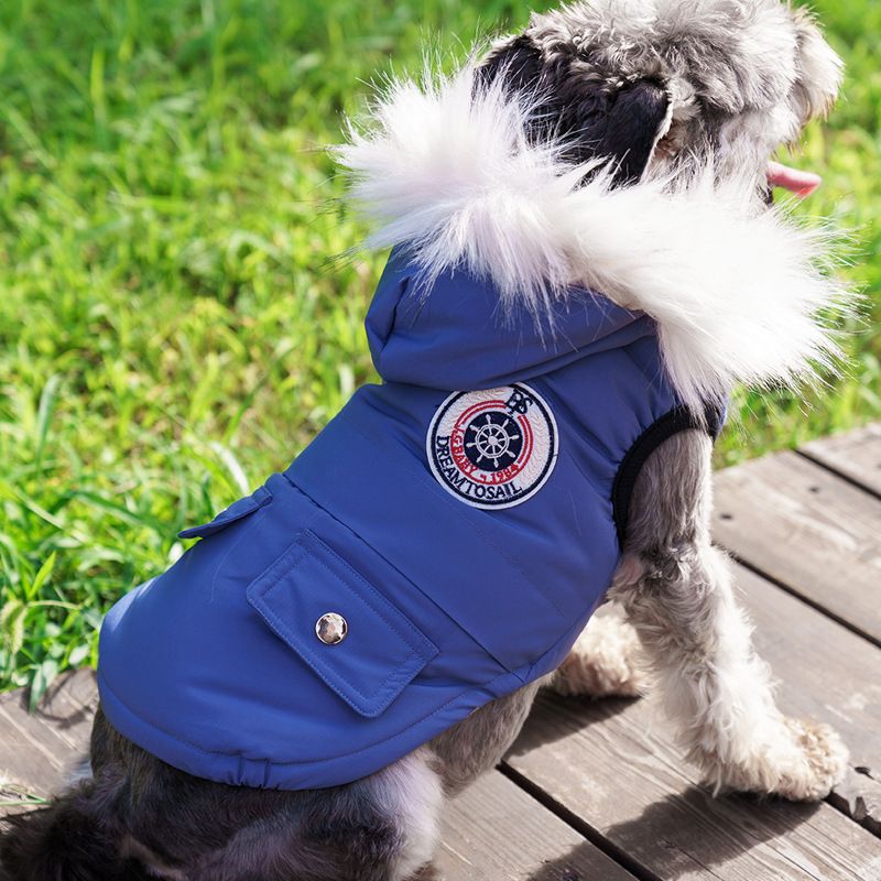 Haustierkleidung Warme, verdickte Herbst-Winter-Weste für zweibeinige Teddy-Bichon-Pommersche-Schnauzer-Kleinhunde_voghion.com
