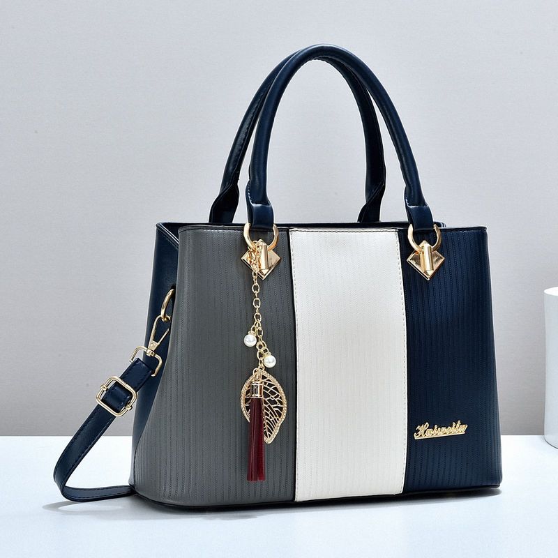 Color Matching Women's Bag Handbag Pu Shoulder Bag Messenger Bag Large-capacity Bag_voghion.com