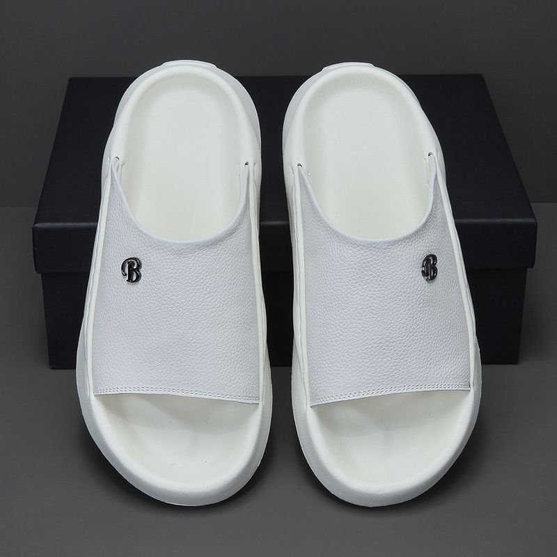 Unschlagbare Qualität 【 Preiskontrolle 】 Einteilige, vielseitige Sommerschuhe aus echtem Leder für Herren, Größe 45, hochwertige Freizeit-Slipper_voghion.com