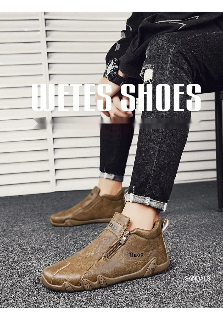 Work small leather autumn winter men's casual Korean version trend bean shoes, warm and_voghion.com