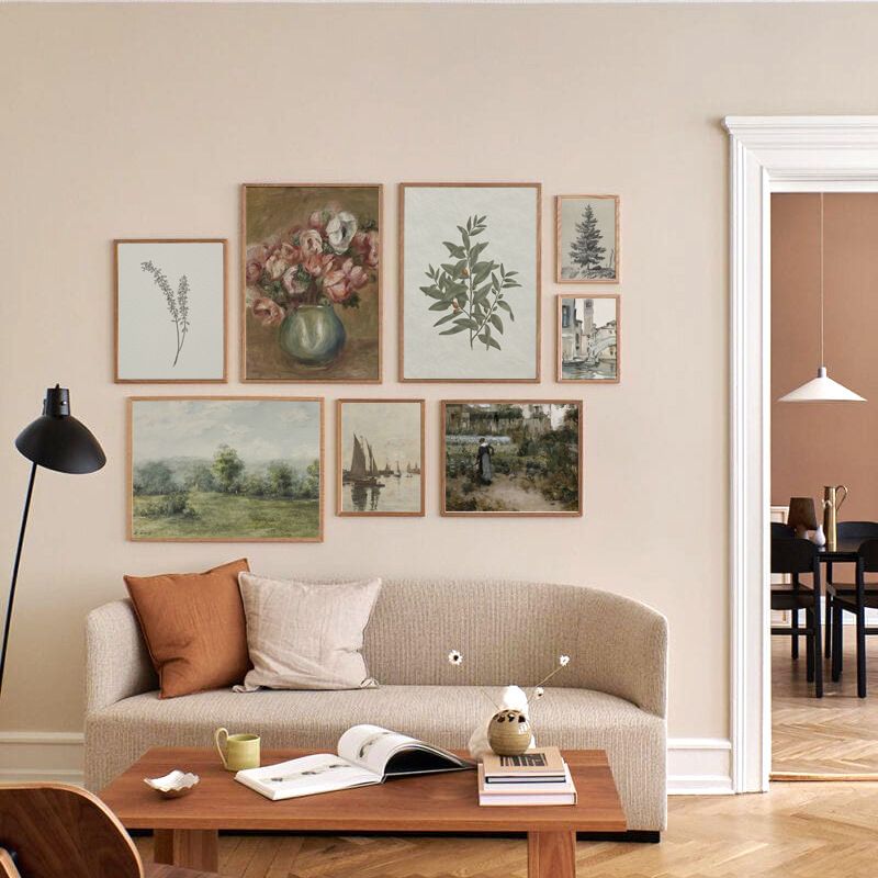 Plant Spruce Tree Rustic Living Room Bedroom Decorative Nordic Art Hanging Inner Core Oil Painting_voghion.com