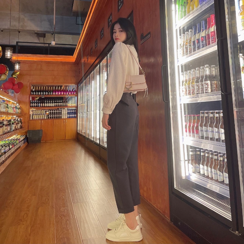 Venta caliente elegante verano casual pantalones mujeres moda color sólido fajas delgados pantalones rectos elegante negocios mujer retro cinturón_voghion.com