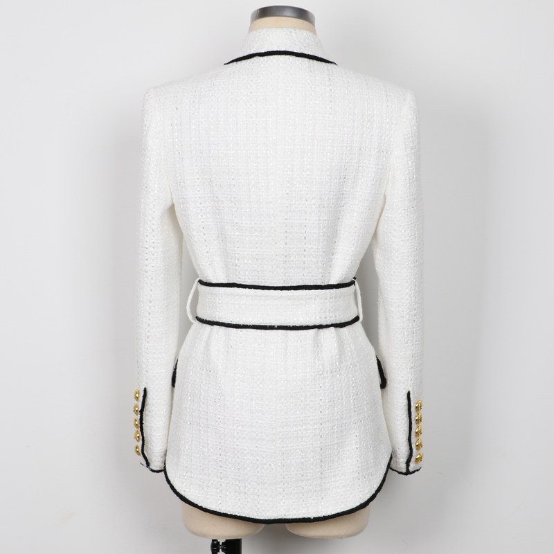 Women's Clothing Spring And Autumn High End Tweed Waist Slimming Suit Top Jacket And Shorts Set_voghion.com