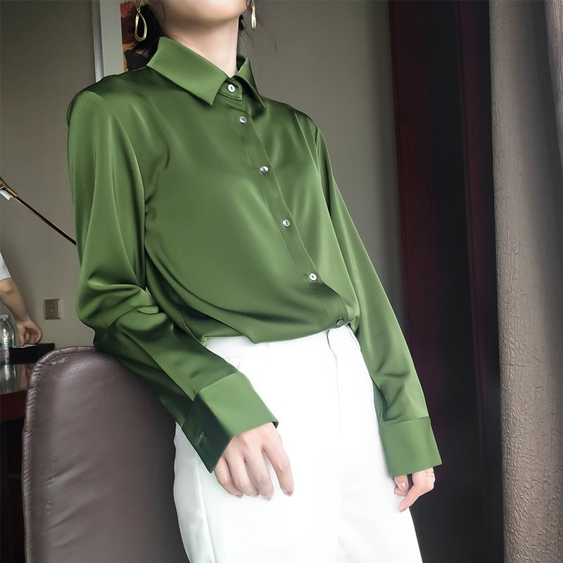 Camicia da donna in raso lucido effetto seta_voghion.com