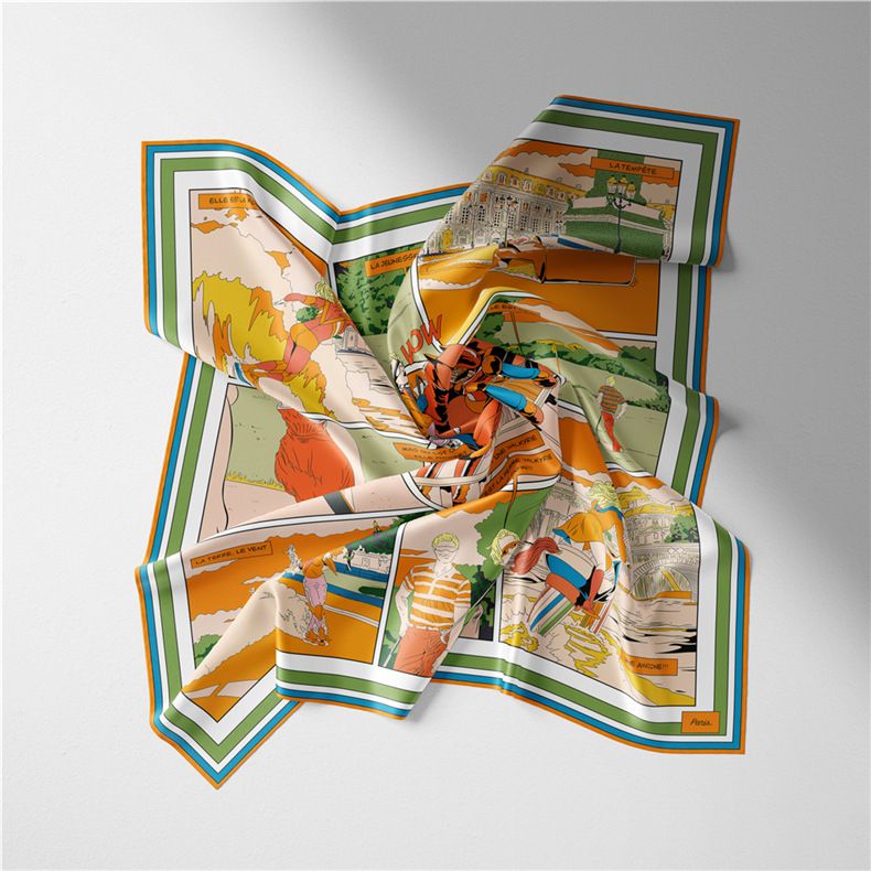 Sciarpa sottile di protezione per il collo, piccola sciarpa estiva da esterno con protezione solare e parasole, sciarpa quadrata stampata in seta resistente ai raggi UV_voghion.com