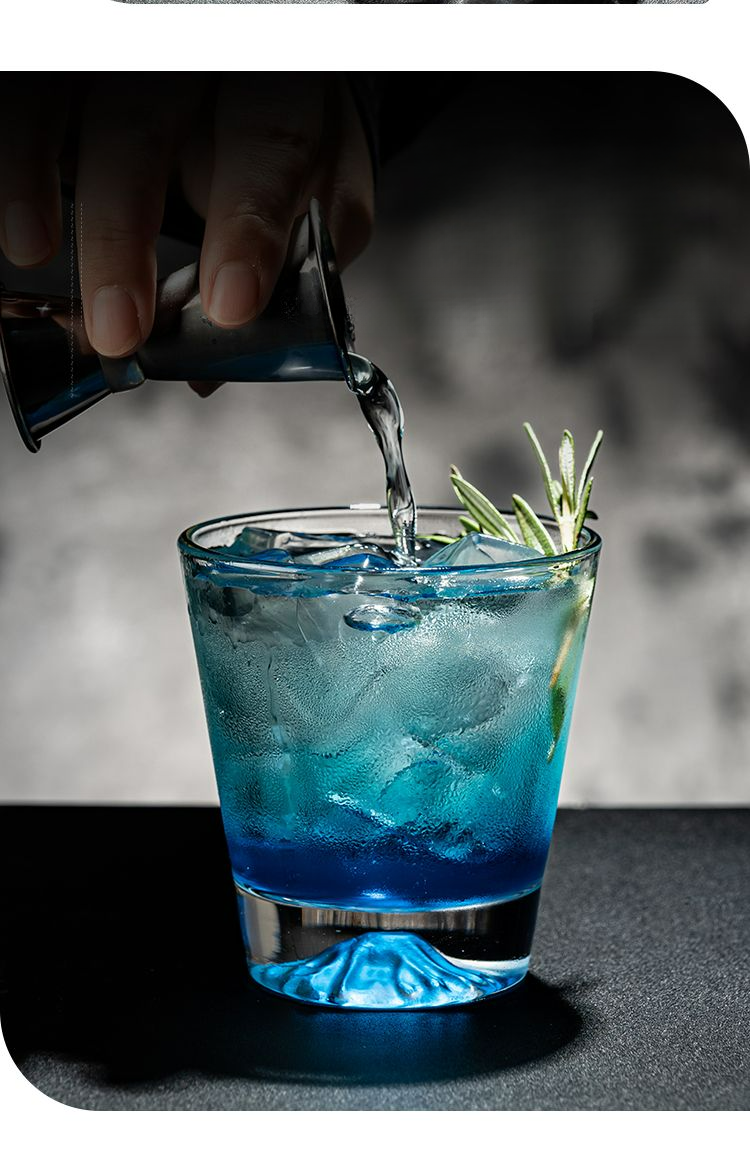 Bicchiere da cocktail Colin in stile giapponese con incisione "Mount Fuji Cocktail Snow Ice Mountain"_voghion.com