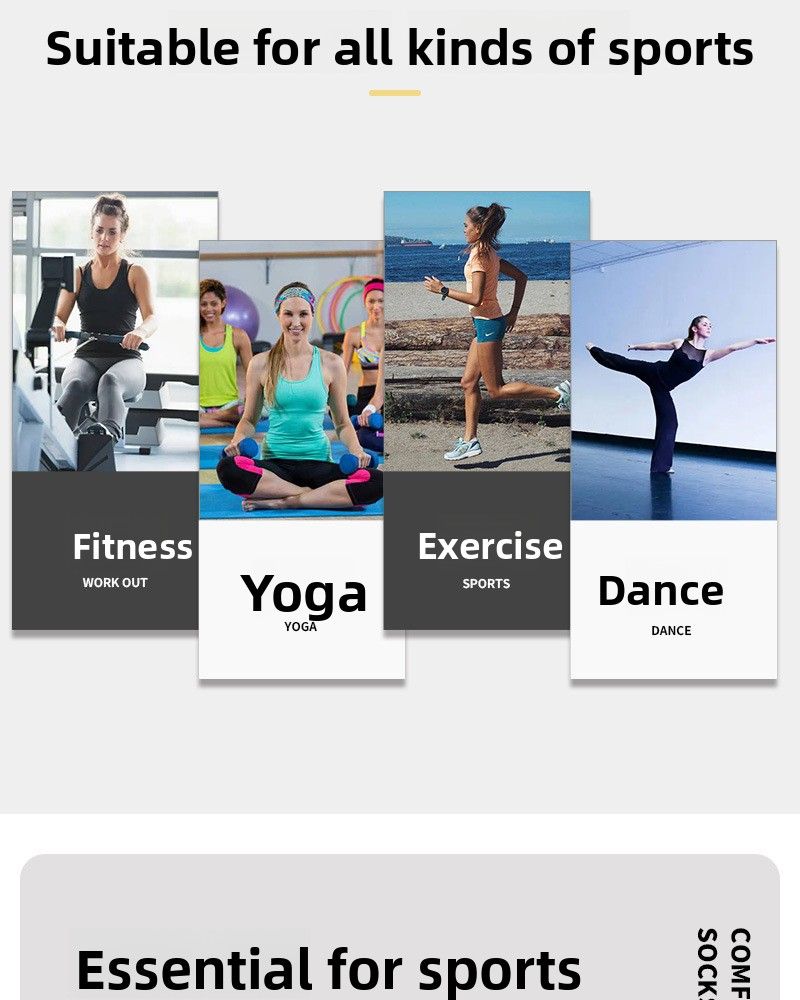 Calzini da yoga traspiranti antiscivolo da donna, versatili, in tinta unita, sportivi, in rete elastica, multicolore_voghion.com
