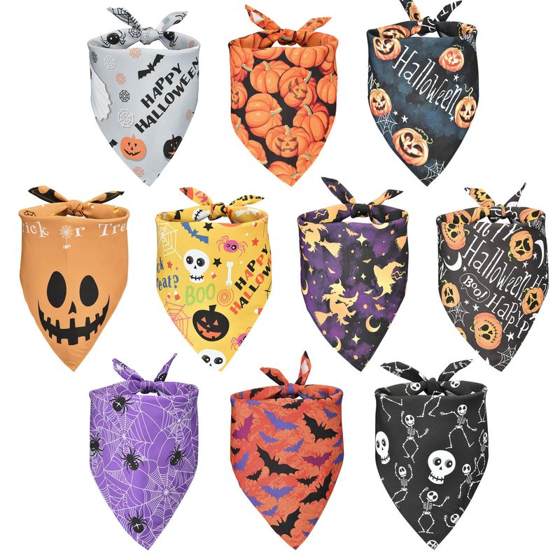 Halloween Dog Bandanas Triangle_voghion.com