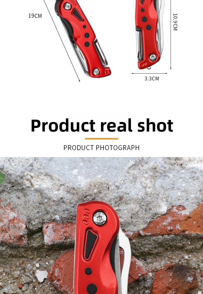 Navaja plegable portátil de acero inoxidable suizo 12 en 1 para exteriores, multifuncional, ideal para el hogar._voghion.com