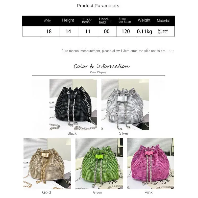 Borsa da donna alla moda con texture, motivo Internet, rossa, con diamanti, tracolla, catena, secchiello 250314l_voghion.com