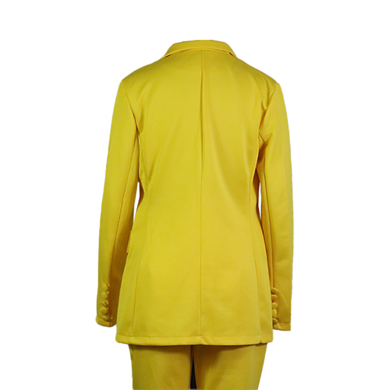 Ensemble deux pièces élégant et décontracté avec veste de costume à manches longues_voghion.com