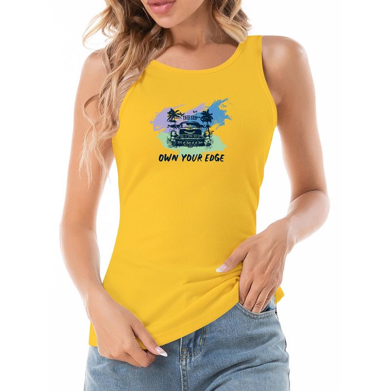 Stijlvolle geribbelde tanktop voor dames - Modieuze damestops voor alle gelegenheden_voghion.com