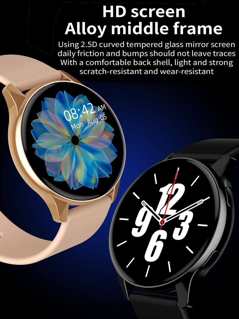 T2pro round screen Bluetooth heart rate exercise meter step call information reminder smartwatch_voghion.com