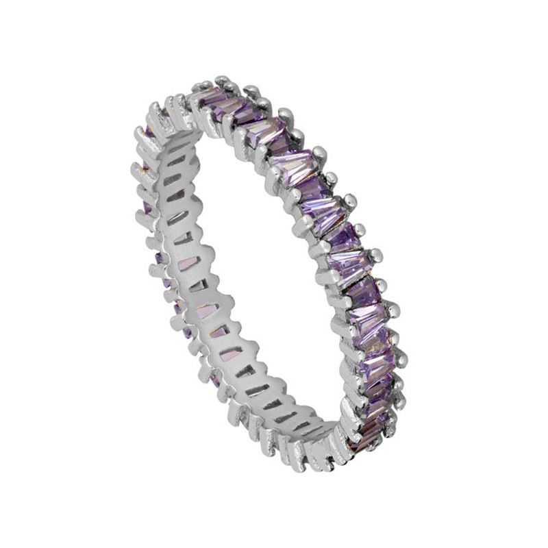 Bague en or plaqué cuivre avec zircons incrustés pour femme, bague de luxe rétro avec diamants colorés_voghion.com