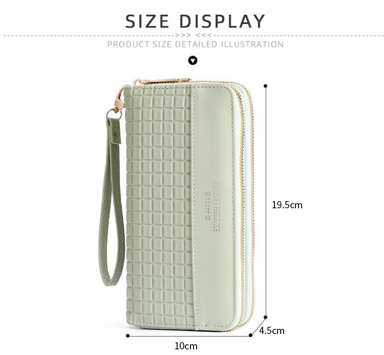 Damen Geldbörse Kleine Geldbörse Mädchen Lange Spleißen Doppel-Reißverschluss Mode Handtasche Geld Clip_voghion.com